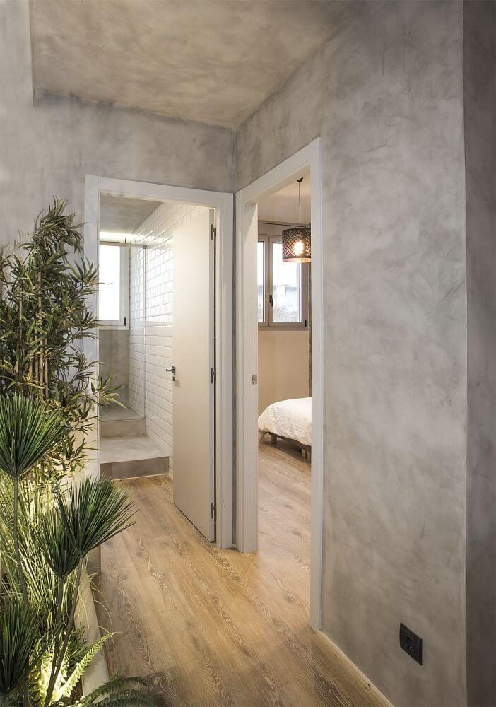Microcement wand en vloer in loft